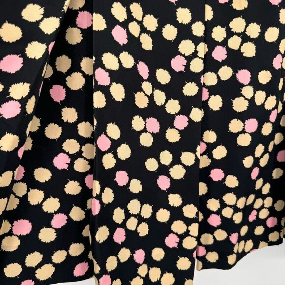 J.Crew Womens Silk  Lined Skirt Size 4 Black  Pink & Beige Polka Dot  aline - Picture 6 of 9